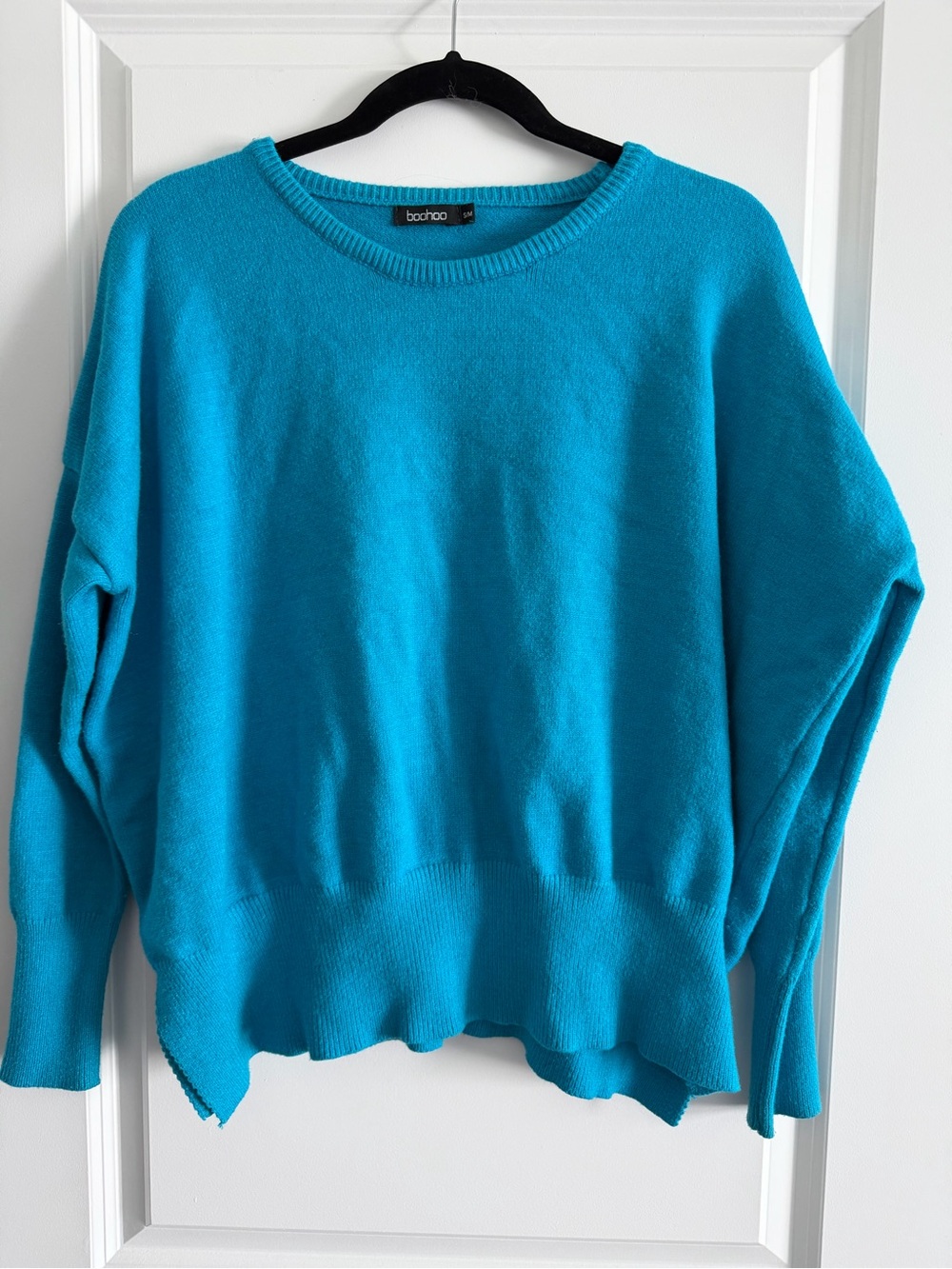 Boohoo Bright Turquoise Crew Neck Sweater
